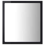 Specchio da Bagno LED Nero Lucido 40x8,5x37 cm in Acrilico