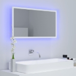 Specchio da Bagno con LED Bianco 80x8,5x37 cm in Acrilico
