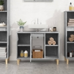 Mobile Lavabo Grigio Cemento 80x33x60 cm in Legno Multistrato