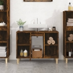 Mobile Lavabo Rovere Fumo 80x33x60 cm in Legno Multistrato