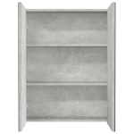 Armadietto a Specchio per Bagno 60x15x75 cm MDF Grigio Cemento