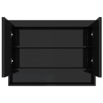 Armadietto Bagno con Specchio 80x15x60 cm in MDF Nero Lucido