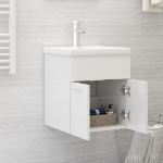 Mobile Bagno con Lavabo Integrato Bianco Lucido in Truciolato