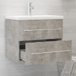 Mobile Bagno con Lavabo Integrato Grigio Cemento in Truciolato