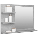 Specchio da Bagno Grigio Cemento 60x10,5x45 cm in Truciolato