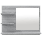 Specchio da Bagno Grigio Sonoma 60x10,5x45 cm Legno Multistrato