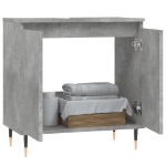 Armadietto da Bagno Grigio Cemento 58x33x60cm Legno Multistrato