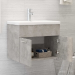 Mobile Bagno con Lavabo Integrato Grigio Cemento in Truciolato