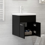 Mobile da Bagno con Lavabo Integrato Nero in Truciolato