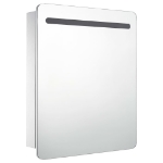 Armadietto Bagno con Specchio e LED 68x9x80 cm