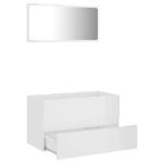 Set Mobili da Bagno 2 pz Bianco Lucido in Truciolato