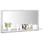 Specchio da Bagno Grigio 80x10,5x37 cm in Truciolato