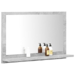 Specchio da Bagno Grigio Cemento 60x10,5x37 cm in Truciolato