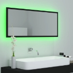 Specchio da Bagno a LED Nero 100x8,5x37 cm in Acrilico