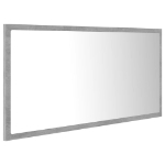Specchio da Bagno a LED Grigio 90x8,5x37 cm in Acrilico