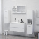 Specchio da Bagno Bianco 90x10,5x45 cm in Truciolato