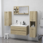 Specchio da Bagno Rovere Sonoma 90x10,5x45 cm in Truciolato