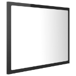 Specchio da Bagno LED Nero Lucido 60x8,5x37 cm in Acrilico