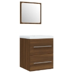 Mobile Bagno Lavabo Integrato Rovere Marrone Legno Multistrato
