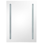 Armadietto Bagno con Specchio e LED Bianco e Rovere 50x13x70 cm