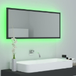 Specchio da Bagno a LED Grigio 100x8,5x37 cm in Acrilico