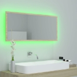 Specchio da Bagno LED Rovere Sonoma 100x8,5x37 cm in Acrilico