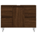 Armadietto Bagno Rovere Marrone 80x33x60cm in Legno Multistrato
