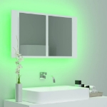 Armadietto a Specchio con Luci LED Bianco 80x12x45 in Acrilico