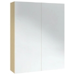 Armadietto a Specchio per Bagno 60x15x75 cm MDF Bianco e Rovere