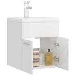 Mobile Bagno con Lavabo Integrato Bianco Lucido in Truciolato