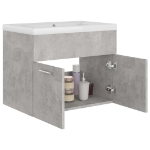 Mobile Bagno con Lavabo Integrato Grigio Cemento in Truciolato