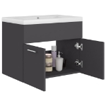 Mobile Bagno con Lavabo Integrato Grigio in Truciolato