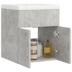 Mobile Bagno con Lavabo Integrato Grigio Cemento in Truciolato