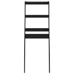 Rastrelliera da Bagno Nera 63,5x32x179 cm Legno Massello Pino