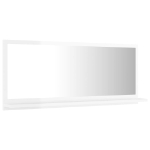 Specchio da Bagno Bianco Lucido 90x10,5x37 cm in Truciolato