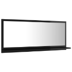 Specchio da Bagno Nero Lucido 90x10,5x37 cm in Truciolato