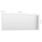 Specchio da Bagno Bianco Lucido 100x1,5x37 cm in Truciolato