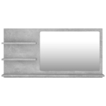 Specchio da Bagno Grigio Cemento 90x10,5x45 cm in Truciolato