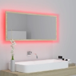 Specchio da Bagno LED Rovere Sonoma 100x8,5x37 cm in Acrilico