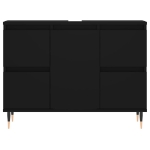 Mobile da Bagno Nero 80x33x60 cm in Legno Multistrato