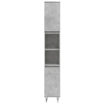 Armadietto Bagno Grigio Cemento 30x30x190 cm Legno Multistrato
