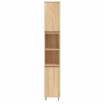 Armadietto da Bagno Rovere Sonoma 30x30x190cm Legno Multistrato