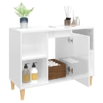 Mobile Lavabo Bianco Lucido 80x33x60 cm in Legno Multistrato