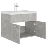 Mobile Bagno con Lavabo Integrato Grigio Cemento in Truciolato