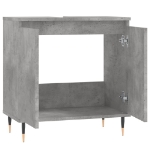 Armadietto da Bagno Grigio Cemento 58x33x60cm Legno Multistrato