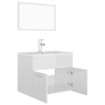 Set Mobili da Bagno Bianco Lucido in Truciolato