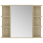 Armadietto a Specchio Rovere Sonoma 80x20,5x64 cm in Truciolato