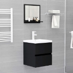 Specchio da Bagno Nero 40x10,5x37 cm in Truciolato