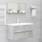 Specchio da Bagno Grigio 80x10,5x37 cm in Truciolato