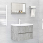 Specchio da Bagno Grigio Cemento 60x10,5x37 cm in Truciolato